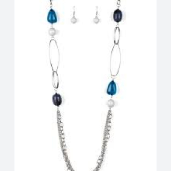 Paparazzi Pleasant Promenade Multi Blue & Gray Necklace - Picture 1 of 1